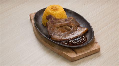 sizzling porkchop with rice